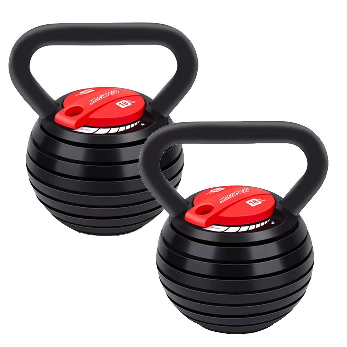 2x Powertrain Adjustable Kettle Bell Weights Dumbbell 18kg Bunnings Australia