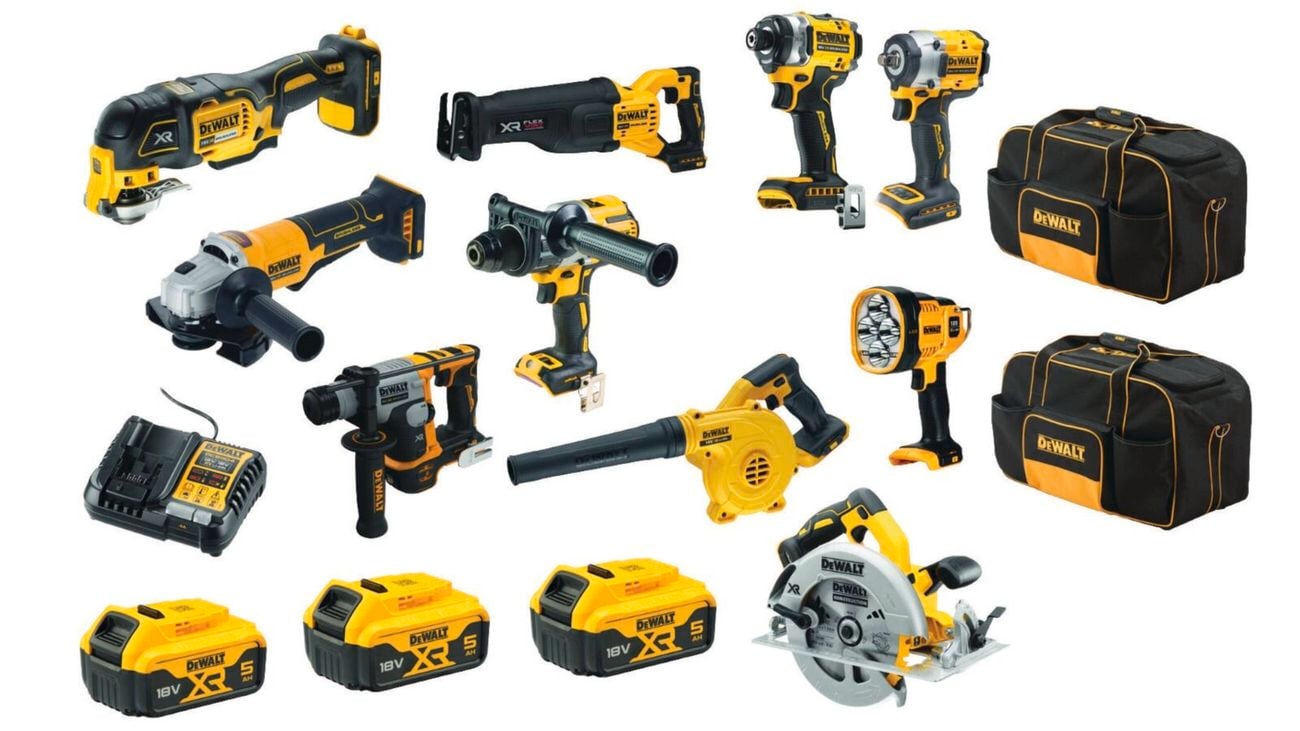DeWALT 18V XR 10-Piece Combo Kit including two duffle bags