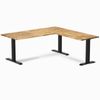 Desky Fixed Height Hardwood L-Shape Office Desk Matte Black Frame 180x175cm