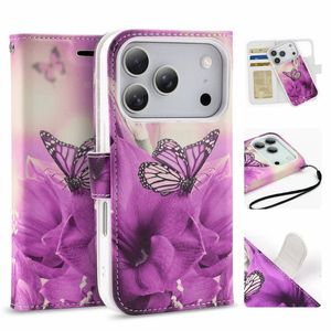 Tough On for Apple iPhone 17 Pro Max Magnetic Detachable Leather Case Butterfly Pink Lady