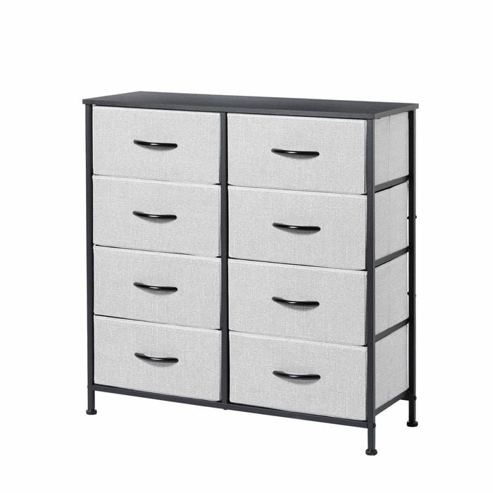 Sherwood Luna 8 Chest Of Drawers Lowboy Dresser Storage Wooden Desk Grey