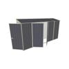 Build-a-Shed 0.8 x 3.7 x 2m Hinged Door Tunnel Shed with Double Hinged Side Doors - Grey