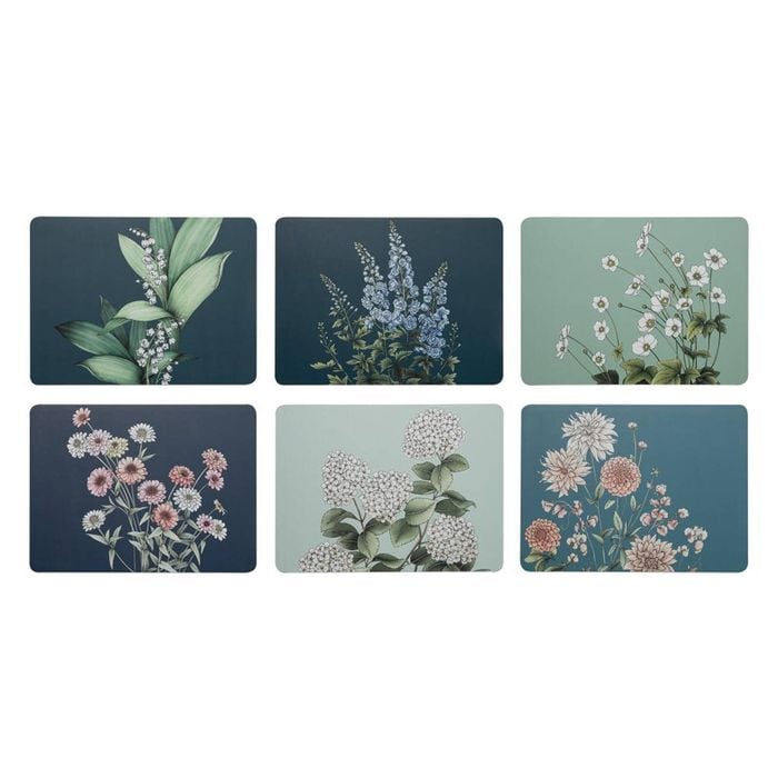 Ashdene Secret Garden Set of 6 Placemats - Blue
