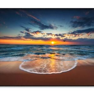 Flying Drone Over the Sea Sunrise  Print 100% Australian Made 90x60cm  (Poster)
