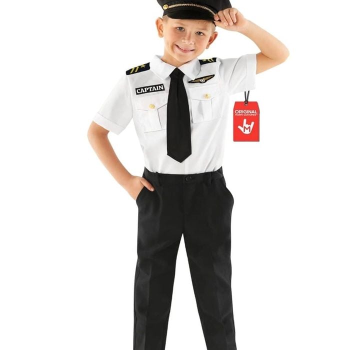 Pilot Uniform Kids Costume - 7-9 Years Old, Unisex