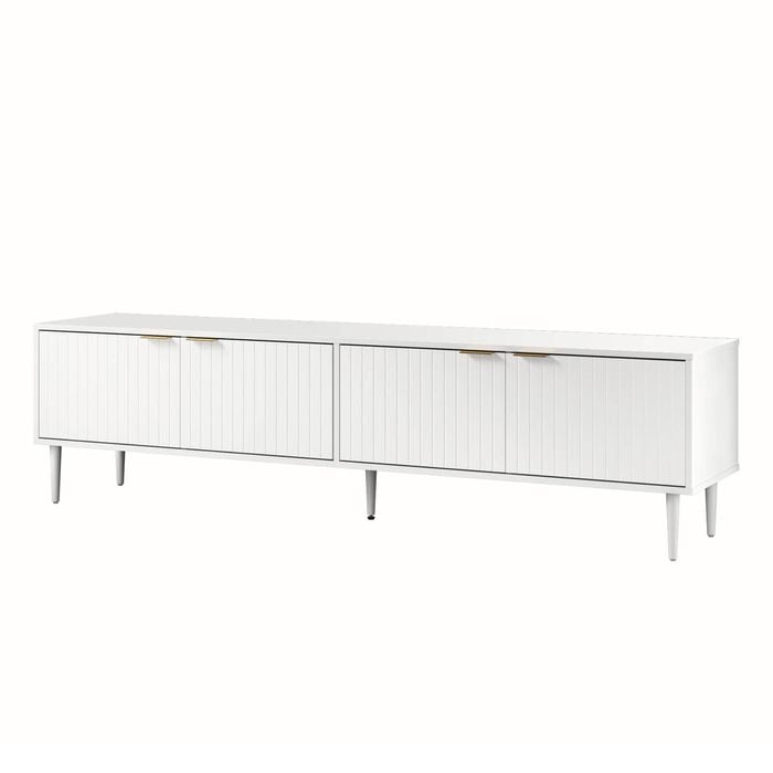 Oikiture TV Cabinet Entertainment Unit 180cm White
