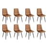 Levede 8Pcs Replica Eames dining Chair PU Leather Seat - Brown