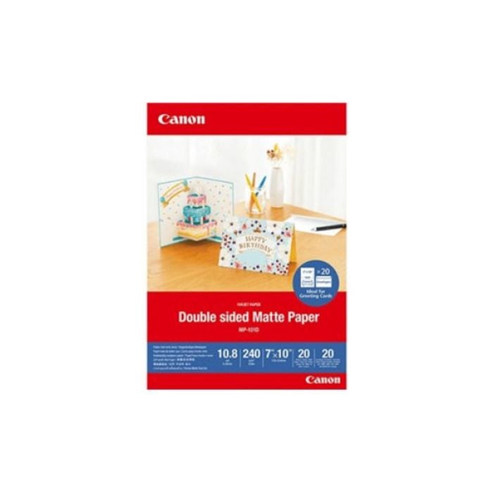 Canon Double Sided Greeting Card Matte Paper 7X10 20 Pack with Envelope
