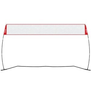 VEVOR Freestanding Volleyball Training Net Red with Carrying Bag for Indoor or Outdoor Use