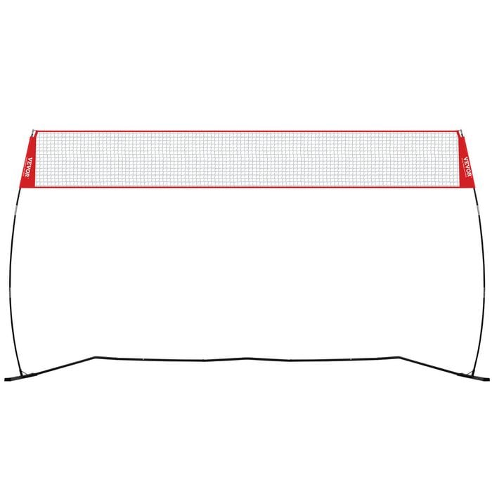 VEVOR Freestanding Volleyball Training Net Red with Carrying Bag for Indoor or Outdoor Use