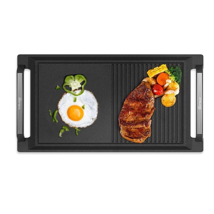 GASLAND 2-in-1 Cast Iron Grill/Griddle Pan with Handles for Induction Cooktop IHGD-S23C