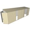 Build-a-Shed 1.5 x 6 x 2m Single and Double Sliding Side Door Skillion Shed - Cream