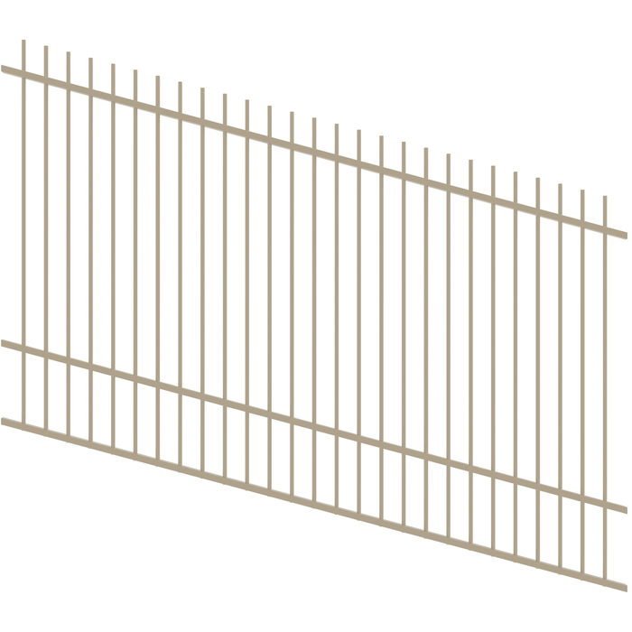 ProtectorAl 1201 - 2400 x 1500mm Paperbark Raked Up to 15º Picket Top Pool Fence Panel