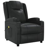vidaXL Massage Chair Single Sofa Reclining Armchair Office Black Faux Leather