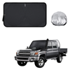 Front Windscreen Sun Shade for Toyota LandCruiser 79 Series Double Cab 2012 - Current - Standard 150 x 85 cm - Black