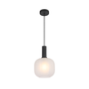 Telbix Aosta Contemporary Pendant Hanging Lamp Light Metal Glass Black Frost Matte Frosted