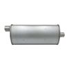 GASO Oval Muffler, 2" In/Out, Offset/Centre, 8" x 4" x 18" Triple Flow Glass Packed