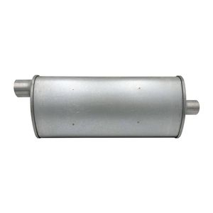 GASO Oval Muffler, 2" In/Out, Offset/Centre, 8" x 4" x 18" Triple Flow Glass Packed