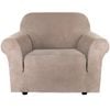 Smarcute 1 Seater Stretch Suede Soft Luxurious Fabric Sofa Cover Sand