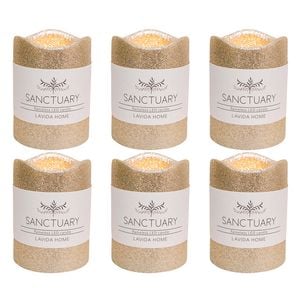 6PK LVD Flameless Candle Small Champagne Decorative Home/Lounge Decor