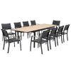 FurnitureOkay Tenerife-Parilla 11-Piece Aluminium Outdoor Extendable Dining Setting