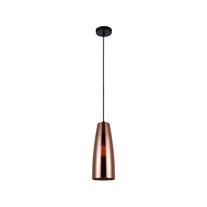 CLA Lighting LAMINA Copper Coloured Glass Pendant Light - Flat Top Ellipse