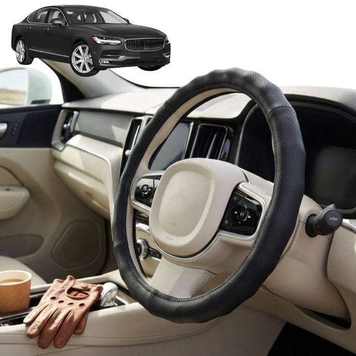 Australian Goose Steering Wheel Cover for Volvo S90 2017 - 2020 Circle Black
