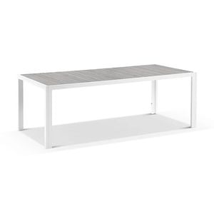 Southport Outdoor 2.17m Aluminium And Ceramic Rectangle Dining Table Frost White