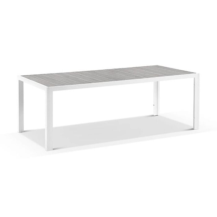 Southport Outdoor 2.17m Aluminium And Ceramic Rectangle Dining Table Frost White