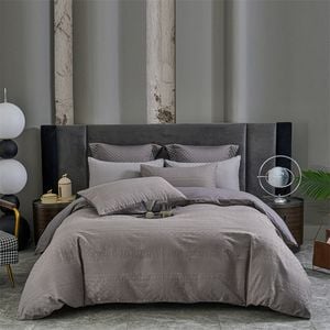 CottonMore 100% Cotton Waffle Jacquard Quilt Doona Duvet Cover Set Dark Grey