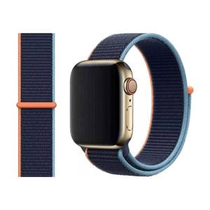 Woven Nylon Sports Watch Band Strap - For Apple iWatch 38mm 40mm 41mm [42mm Series 10] (Blue)