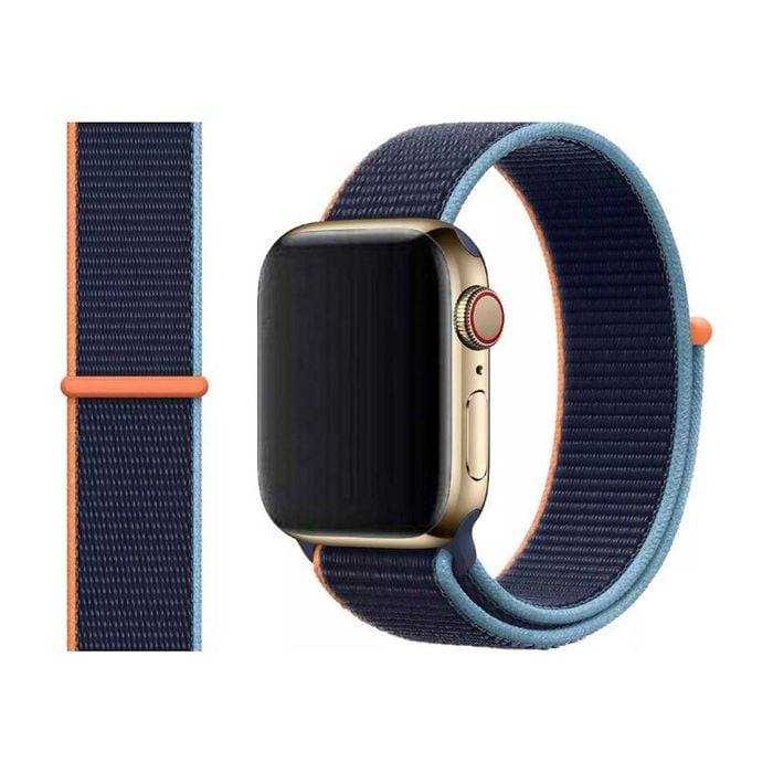 Woven Nylon Sports Watch Band Strap - For Apple iWatch 38mm 40mm 41mm [42mm Series 10] (Blue)