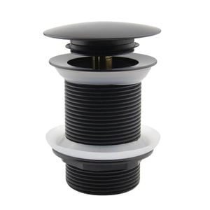 MIXX 40mm 1 1/2" Matte Black Dome Style Pop Up Waste