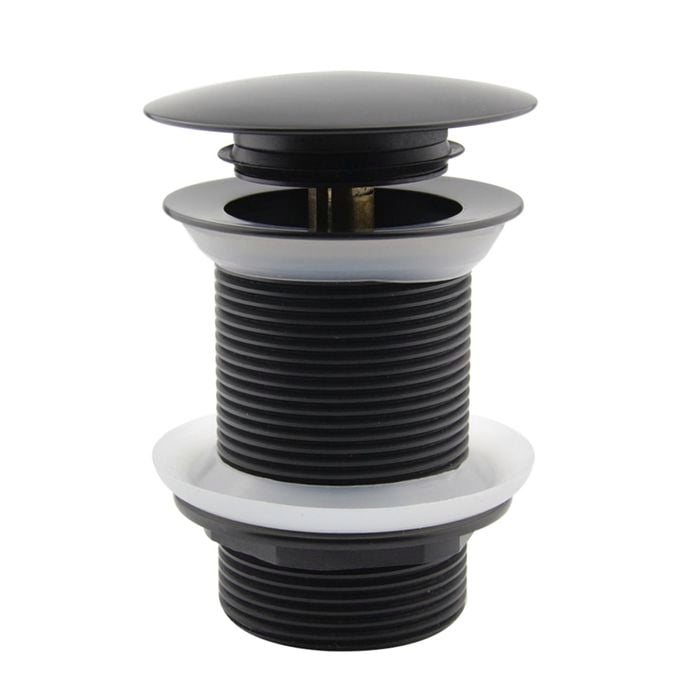 MIXX 40mm 1 1/2" Matte Black Dome Style Pop Up Waste