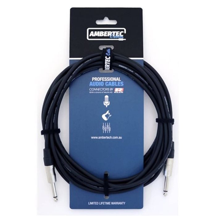 Guitar Cable Rean Connectors Straight Black 3m