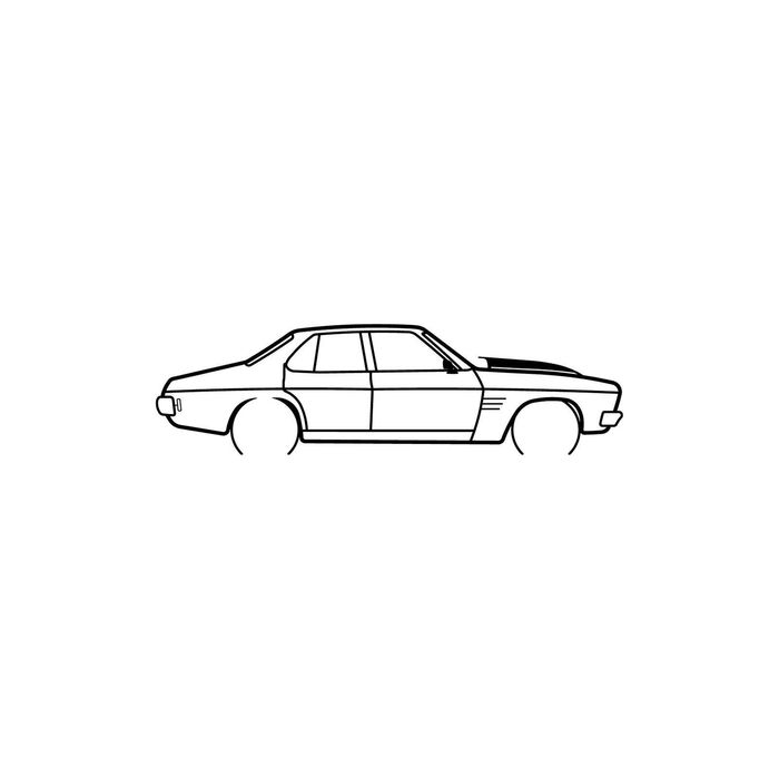 Ignite Laser Holden HQ Sedan Silhouette Metal Wall Art Coated Black 47inch/120cm