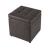 Costway Cube Storage Ottoman Pouf Box Seat Pu Leather Footstool