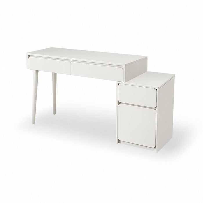 FORET White Dressing Table Vanity Desk With Drawers Storage Cabinet 80cm