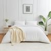 LINENOVA Cotton Waffle Duvet Doona Quilt Cover Set - Double,White