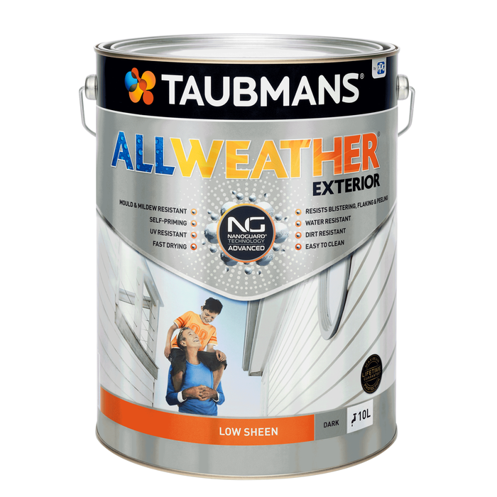 Taubmans 10L Dark Low Sheen All Weather Exterior Paint