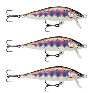 3x Rapala 5.5cm Countdown Sinking Hardbody Balsa Fishing Lures - Gilded Rainbow