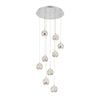Telbix Segovia Modern Pendant Hanging Lamp Light Glass Stainless Steel Zinc Alloy Metal Chrome Clear Gloss