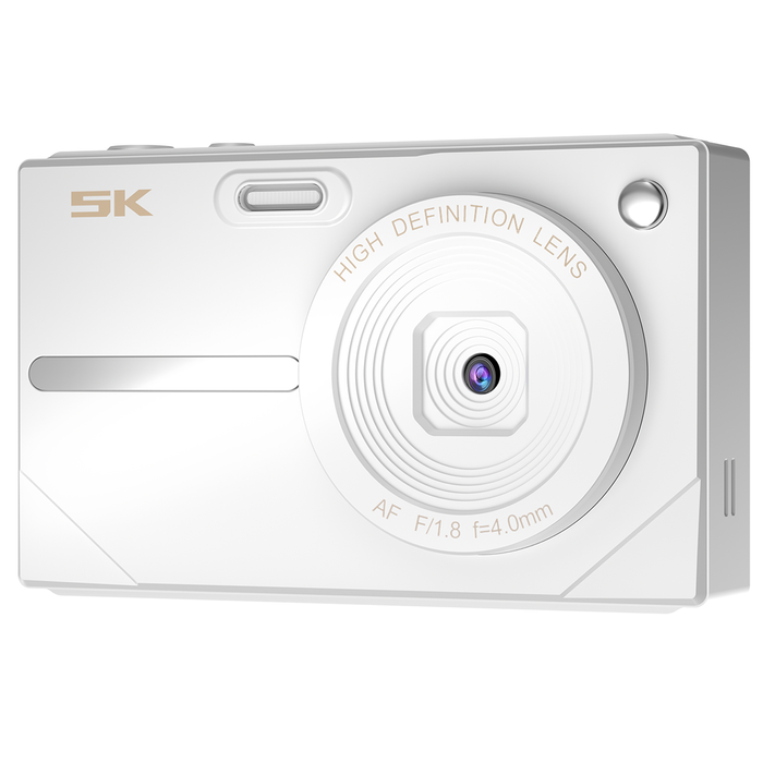 64MP UHD 5K Digital Camera 2.8" IPS Display WiFi APP 16x Zoom - White