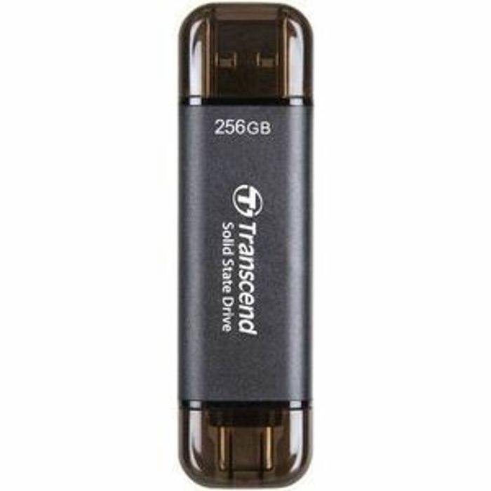 Transcend ESD310C 256 GB Portable Solid State Drive - External - Black - Desktop PC, Gaming Console, Notebook