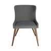 SK Designer Living | Osaka Upholstered Dining Chair | Walnut Wood Legs - Grey Fabric