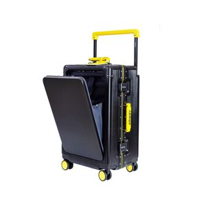 AIRWAY Voyager Plus - 24 Inch Aluminium Check-In Luggage 65L - Black