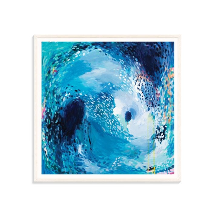 Artist Lane "The Moon Pulls the Tide " by Amira Rahim - 75x75cm White Framed Print