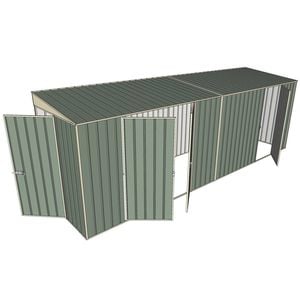 Build-a-Shed 1.5 x 6 x 2m Skillion Double and Single Hinged Side Doors Shed - Green