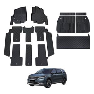 AUSGO Floor Mats Boot Liner Back Seat Protector Set for KIA Carnival Petrol KA4 Series 2020-Onwards Floor Liners Cargo Mat
