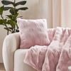 Dreamaker Basketweave Faux Fur Cushion Blush Pink - 50 X 50cm